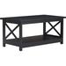 Serta at Home Serta Bismarck Modern Farmhouse Coffee Table w/ Lower Storage Shelf Wood in Black/Brown | 19.3 H x 39 W x 21.7 D in | Wayfair