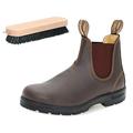 Blundstone Style 550 Walnut Brown Boots with Shoe Polishing Brush (10 UK)