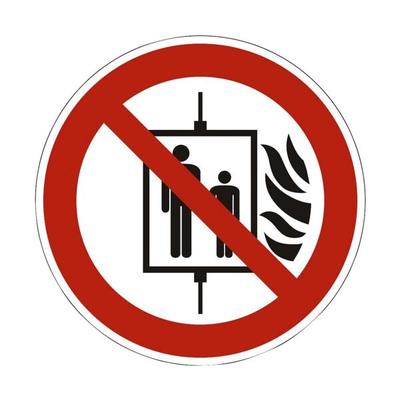 Sicherheitskennzeichen »Aufzug im Brandfall nicht benutzen [P020]« Ø: 10 cm rot, OTTO Office, 10x0.01 cm