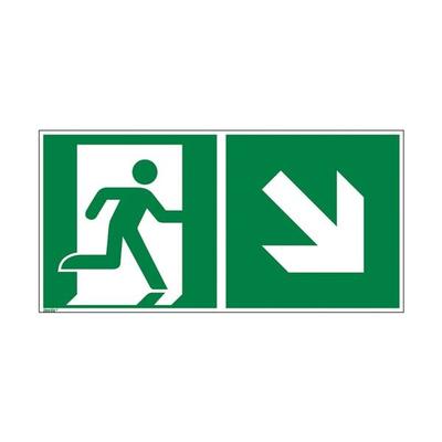 Sicherheitskennzeichen »Rettungsweg rechts abwärts [E002]« 40 x 20 cm mehrfarbig, OTTO Office, 40x20 cm