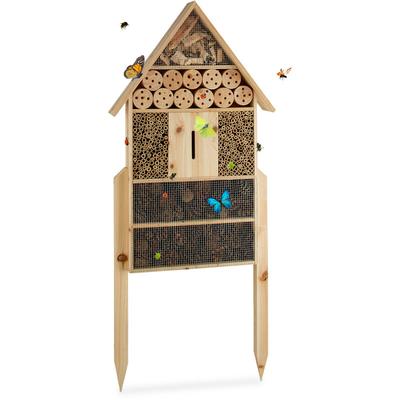 Insektenhotel xl stehend, Nisthilfe für Bienen, Florfliegen, Marienkäfer, Holz HxBxT: 79 x 49 x 12