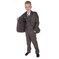 Cinda 5 Piece Boy Suits Boys Wedding Suit Page Boy Party Prom Brown Grey 8-9 Years