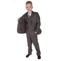 Cinda 5 Piece Boy Suits Boys Wedding Suit Page Boy Party Prom Brown Grey 4-5 Years
