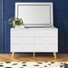 Etta Avenue™ Teen Abril 6 Drawer 47" W Double Dresser Wood in White | 29.5 H x 47 W x 15.5 D in | Wayfair 0CA3EA06898E4A3DB7DD0DC1156A7DD2