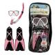 Mares Aquazone Set X-One Pirate, Set bestehend aus Maske, Schnorchel und Flossen für Kinder/Jugendliche, Unisex, Pink, XS