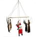The Holiday Aisle® Christmas Mobile w/ Santa & Angel Hanging Figurine, Sisal in Black/Brown/Red | 7 H x 10 W x 10 D in | Wayfair