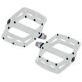 Dmr V12 Flat MTB Pedals - White/Mountain Biking Bike Bicycle Cycling Cycle Wide Platform Dirt Jump Trail Enduro Freeride Downhill Grip Nylon Part Riding Ride Cro-mo Axle Pair Sticky Pin