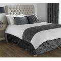 Riva Paoletti Verona Bed Wrap - Pewter Grey - Velvet Feel - Crushed Velvet Look - Elasticated - 100% Polyester - Super King Size - 180 x 200 x 50cm (53" x 74" x 20" inches) - Designed in the UK