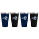 Los Angeles Rams 4-Pack Matte Color Stainless Steel Pint Glass Set