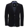 Xposed Mens Soft Corduroy Blazer Coat Vintage Retro Tailored Suit Jacket UK[BLZ-MATTHEW-BLACK-50,Blazer-Black,Chest UK/US 50 EU 60]