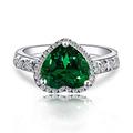 Navachi 925 Sterling Silver 18k White Gold Plated 2.5ct Heart Ruby Emerald Az9808r Rings(Sizes T)