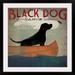 Archie & Oscar™ Black Dog Canoe by Ryan Fowler - Graphic Art Print in Black/Blue/Red | 24 H x 24 W x 1 D in | Wayfair