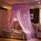 KongEU Elegant Princess Lace Dome Mosquito Net Bed Canopy Large Round Hoop Mosquito Net Fly Insect Protection Polyester,Purple