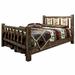 Loon Peak® Homestead Collection Pine Bed Wood in Gray/White | 47 H x 46 W x 87 D in | Wayfair BFE4EE4C5E244758A28AAEF542C75017