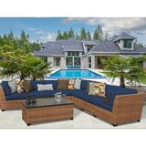 Breakwater Bay Dauphin 8 Piece Rattan Sectional Set w/ Cushions in Brown | Outdoor Furniture | Wayfair 1AD76E4023C04059BF75FA2C0D2742E4