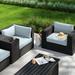 Latitude Run® Larrissa Indoor/Outdoor Cushion Cover Acrylic in Gray/Blue/Brown | 6 H in | Wayfair CK-BARBADOS-08a-SPA