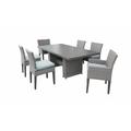 Lark Manor™ Andrick Rectangular 6 - Person 79" Long Outdoor Dining Set w/ Cushions Metal in Gray | Wayfair FD8747BC034749B1A108634521CC32D4