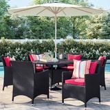 Sol 72 Outdoor™ Gather 8 Piece Outdoor Patio Dining Set Glass in Brown | Wayfair 559BF7556DD0456BA1B3819D3B481437