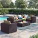 Convene Wicker Rattan 7-Piece Outdoor Patio Sectional Sofa Furniture Set by Modway Wicker/Rattan in Brown | Wayfair EEI-2157-EXP-MOC-SET