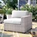 Lark Manor™ Aristidis 70" Wide Outdoor Loveseat w/ Cushions All - Weather Wicker/Metal in Gray | 30 H x 70 W x 35 D in | Wayfair