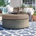 Lark Manor™ Andrick Wicker Coffee Table Wicker/Rattan in Brown/Gray | 19 H x 43 W x 43 D in | Outdoor Furniture | Wayfair TKC055b-CTRND-WHEAT