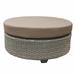 Lark Manor™ Andrick Wicker Coffee Table Wicker/Rattan in Brown/Gray | 19 H x 43 W x 43 D in | Outdoor Furniture | Wayfair TKC055b-CTRND-WHEAT