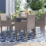 Sol 72 Outdoor™ Rockport Patio Dining Armchair w/ Cushion Wicker/Rattan in Gray | 35 H x 23 W x 21 D in | Wayfair TKC297b-DC-3x-C-BEIGE