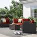 Lark Manor™ Anishia 5 Piece Rattan Sofa Seating Group w/ Cushions Synthetic Wicker/All - Weather Wicker/Wicker/Rattan | Outdoor Furniture | Wayfair