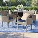 Sol 72 Outdoor™ Rockport Patio Dining Armchair w/ Cushion Metal in Gray | 35 H x 23 W x 21 D in | Wayfair TKC297b-DC-C-NAVY