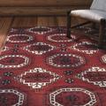 White 84 x 0.63 in Area Rug - Bungalow Rose Kouerga Southwestern Hand-Tufted Wool Red/Ivory Rug Wool | 84 W x 0.63 D in | Wayfair