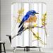 East Urban Home 71" x 74" Shower Curtain, Bluebird 11 by Suren Nersisyan Polyester in Blue/Gray | 74 H x 71 W in | Wayfair