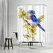 East Urban Home 71" x 74" Shower Curtain, Eastern Bluebird by Suren Nersisyan Polyester in Blue/Brown/Gray | 74 H x 71 W in | Wayfair