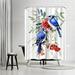 East Urban Home 71" x 74" Shower Curtain, Blue Jays by Suren Nersisyan Polyester in Blue/Gray | 74 H x 71 W in | Wayfair
