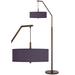 Possini Euro 71 1/2" Eggplant Purple Bronze Downbridge Arc Floor Lamp