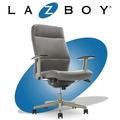 Baylor La-Z-Boy Bonded Leather Adjustable Ergonomic Executive Office Chair w/ Lumbar Support Upholstered in Gray | Wayfair CHR10085C