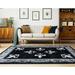 Black/Gray 63 x 0.53 in Area Rug - Fleur De Lis Living Goines Border Black Area Rug Polypropylene | 63 W x 0.53 D in | Wayfair