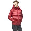 Extreme Pop Mens Pure Goose Down Hooded Jacket Final Sale Price (L, Red Wine)