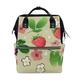 WowPrint Diaper Tote Bag Cute Strawberry Flower Nappy Bag Large Capacity Organiser Multifunction Travel Backpack for Baby Care