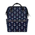 WowPrint Diaper Tote Bag Navy Anchor Heart Nappy Bag Large Capacity Organiser Multifunction Travel Backpack for Baby Care