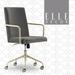 Elle Decor Giselle Modern Home Office Desk Chair w/ Gold Arms & Base Upholstered, Metal in Gray | 41.75 H x 24 W x 26.25 D in | Wayfair CHR10058B