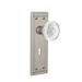 Nostalgic Warehouse Crystal Meadows Interior Mortise Door Knob w/ Mission Long Plate Brass/Crystal in Gray | 7.25 H x 2.5 W in | Wayfair 751880