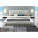 Latitude Run® Solid Wood Tufted Platform Bed Wood & /Upholstered/Faux leather in Brown/White | 27 H x 88.88 W x 98.75 D in | Wayfair