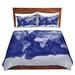 East Urban Home World Map Duvet Cover Set Microfiber in Blue/White | 1 King Duvet Cover + 2 King Shams | Wayfair CC8CE7AAC49F4AEFA3BA900271138C20