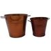 August Grove® Nohoff 2-Piece Galvanized Steel Pot Planter Set Metal in Orange | 9 H x 9 W x 9 D in | Wayfair 2F600255B0294A9187EAF0686E3AD0B4