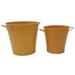 August Grove® Nohoff 2-Piece Galvanized Steel Pot Planter Set Metal in Orange | 9 H x 9 W x 9 D in | Wayfair C473A02399A84AD6A6543E823B3B3AAC