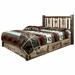 Loon Peak® Homestead Collection Lodge Pole Pine Platform Storage Bed Wood in Brown/Green | 47 H x 66 W x 94 D in | Wayfair