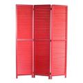 Longshore Tides Andy Wood 3 Panel Room Divider Wood in Red/Pink/White | 67 H x 47 W x 1 D in | Wayfair BFA7002455D84A9683131993F8AE45FD