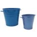 August Grove® Nohoff 2-Piece Galvanized Steel Pot Planter Set Metal in Blue | 9 H x 9 W x 9 D in | Wayfair A3BD01B6FD714B4F807A9E277F523028