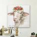 Gracie Oaks 'Princess Sheep' Painting on Wrapped Canvas Canvas, Solid Wood in Brown/White | 24 H x 24 W x 1.5 D in | Wayfair