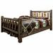 Loon Peak® Homestead Collection Pine Bed Wood in Gray/White | 47 H x 46 W x 87 D in | Wayfair 6146F4F0BD354A6CA00083690CA3A014